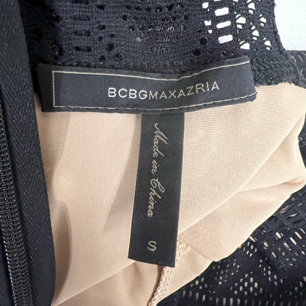 BCBG MaxAzria Dena Black Lace Mesh Dress Size‎ S - Picture 7 of 11